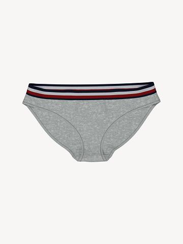 Női Tommy Hilfiger Logo Brief Bikinis Szürke | HU 542JPQ